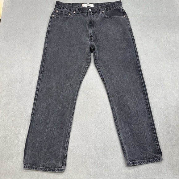 Vintage Levis 505 Regular Fit Jeans Men's‎ 36x29 Washed Black USA Made 2003 Y2K - Picture 2 of 12